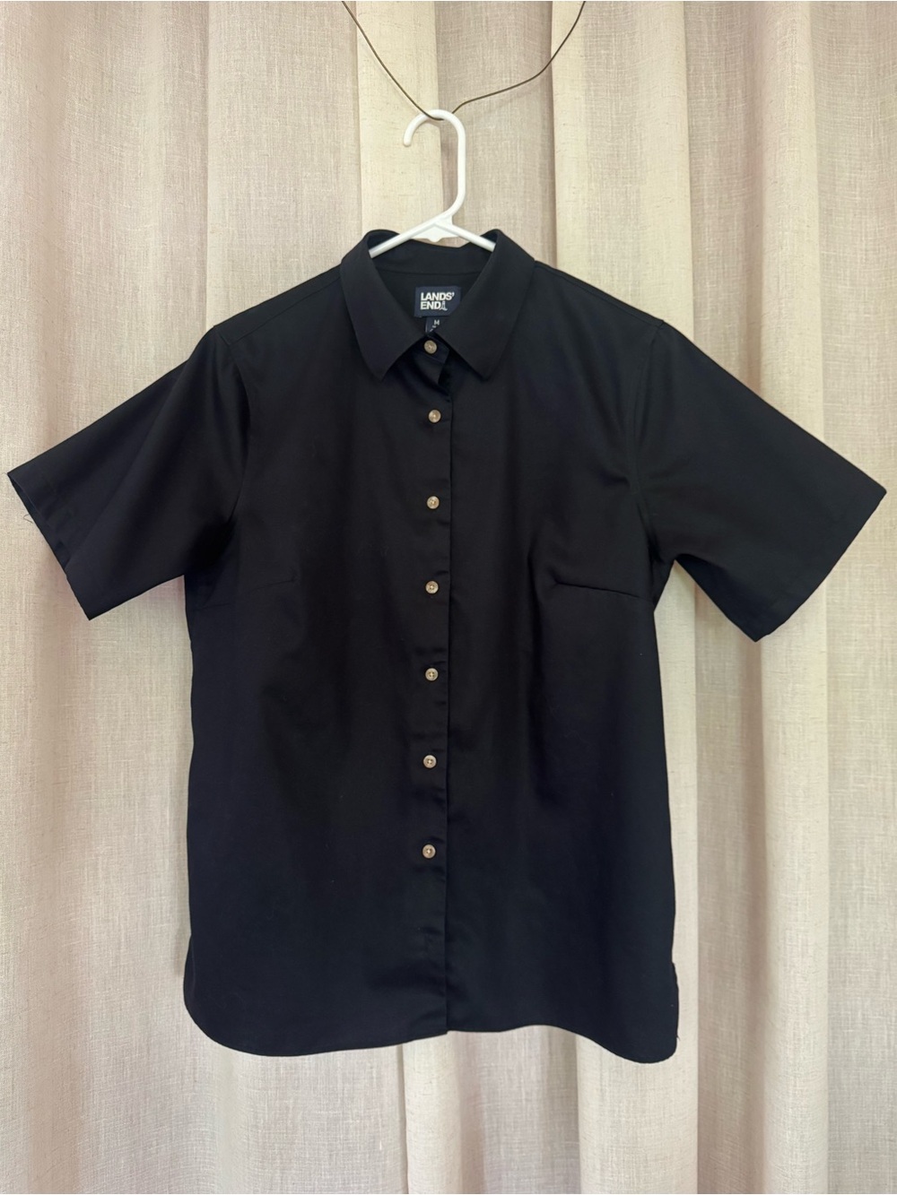 Uniform Girls Short Sleeve Button Down Black Shirt 100% Cotton Size  10-12